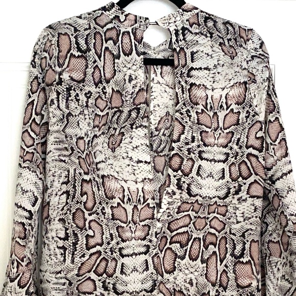 MNG Mango Long Sleeve Snakeskin Dress - 6 - Picture 7 of 7